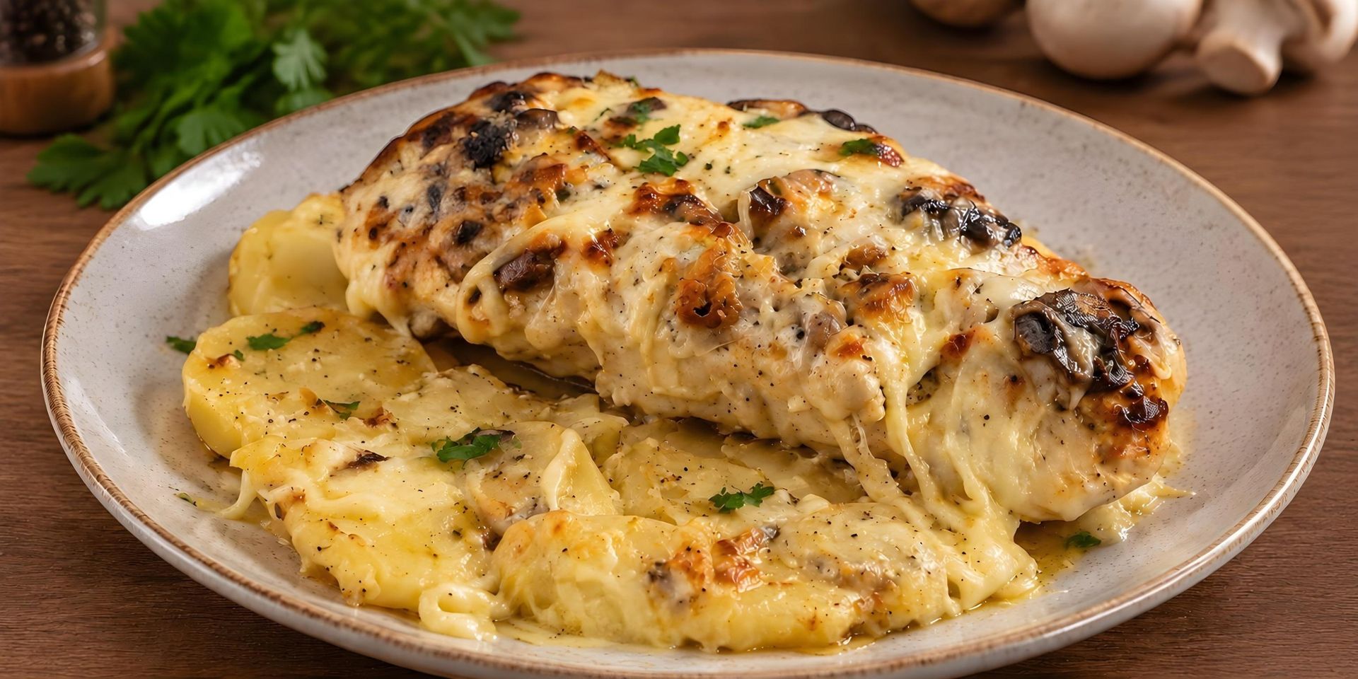 Как приготовить куриное филе в йогуртовом маринаде с картошкой и грибами